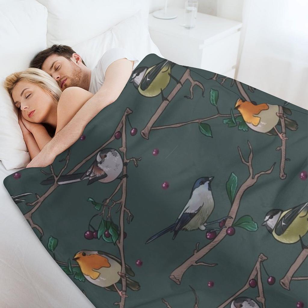 bird pattern Throw Blanket For Baby Cute Furry Flannel Fabric Blankets