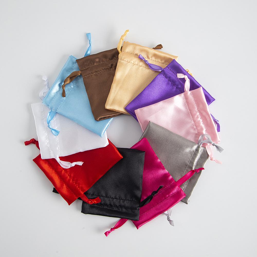 5‑Pack Satin Drawstring Pouch, Imitation Silk Jewelry Storage Bag for Gifts & Small Accessories