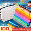 50/100 PCS Dust-Free Chalk for School Use Colorful Bright Chalk Perfect for Blackboard Kid Art School Office Supplies Stationery