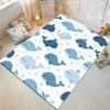 Cute Cartoon Blue Whales Pattern Non-slip rug suitable for living room and bedroom sofas
