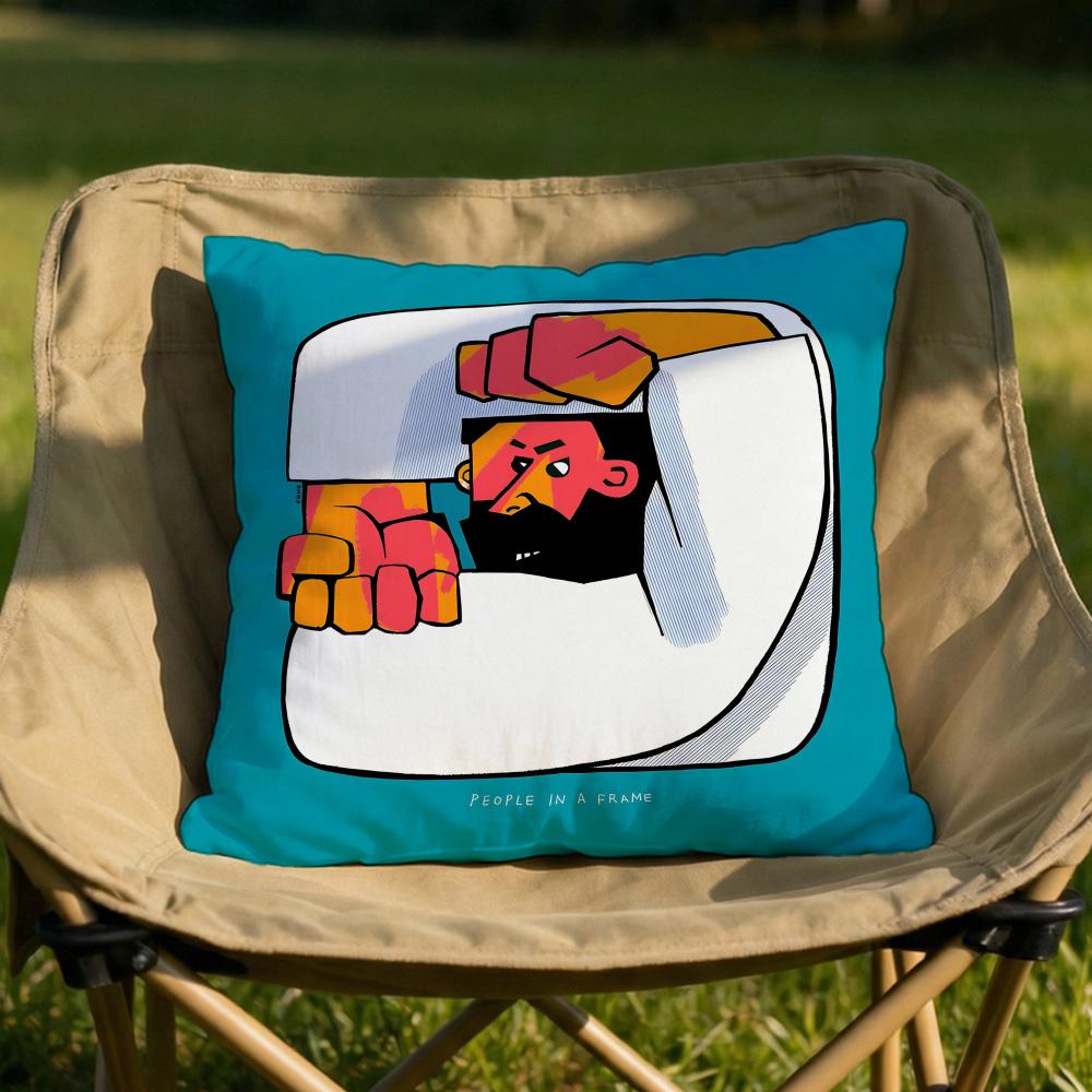 People Living In a Frame Cushion Cover Soft Reversible Durable Pillow Cover MultiScene Use for Home Car Daily Comfort