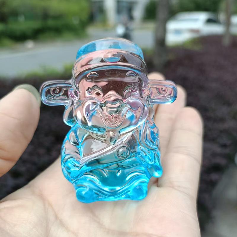 Crystal Glass God of Wealth Ornament: Home & Wedding Decoration Gift