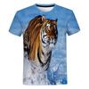 Tigerstreifen T-Shirt Tier 3D-Druck T-Shirt Rundhals Kurzarm Lustiges Bild Outdoor Freizeitkleidung Für Männer T-Shirts