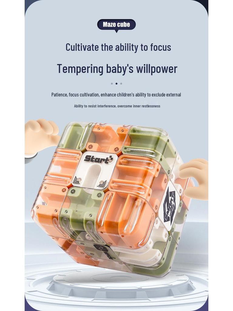 International Rolling Ball Maze Magic Cube: Third-Order Puzzle Toy for Children's Logic and Stress Relief.