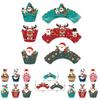Christmas Cake Decor Paper Flag Set With Insert Cards For Holiday Celebration