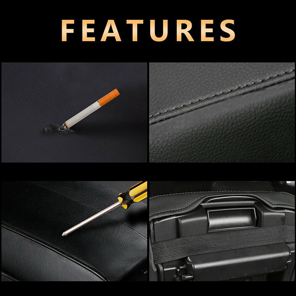 Car Armrest Cover Center Console Leather Cushion Black Wear Resistant Dust-Proof Skin for Honda Civic 2012-2015