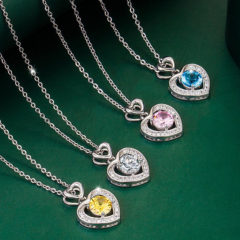 BELLA BOX Heart Pendant Necklace Multiple Colour Fashion Wedding Engagement Jewelry