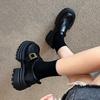 Black 2025 Versatile Platform New Jk with British Retro Spring Loafers Women's Skirt Small Leather Shoes Increase Height