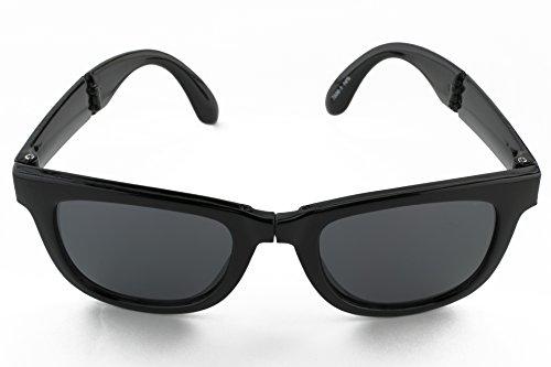 FEEL LIFE Wellington-style Folding Fashion Sunglasses FI7006-1 Black X Smoke