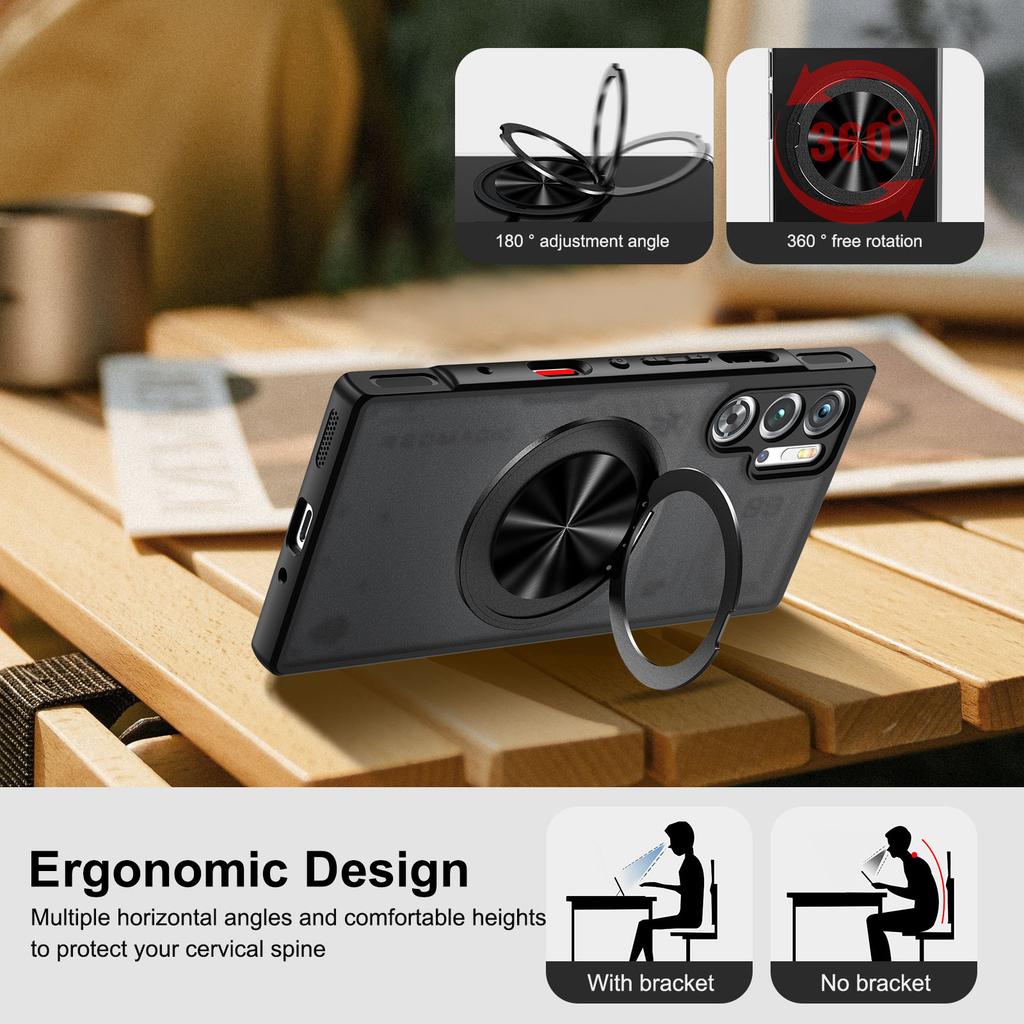 For Asus ROG Phone 8 5G/8 Pro 5G Magnetic Case TPU + PC Rotary Kickstand Phone Cover