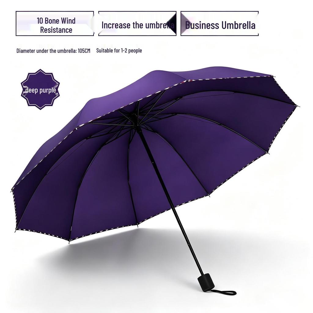 Extra-Large Folding Double Person Sunshade Umbrella with Black Glue Protection