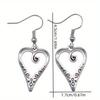 1 Pair of Retro Style Hollow Heart-shaped Pendant Earrings, Casual Decoration - The Perfect Gift for Her