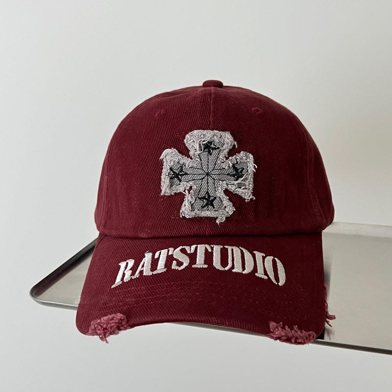 

Vintage Cross Logo Baseball Cap For Men And Women With Sun Protection And Breathability бордовый
