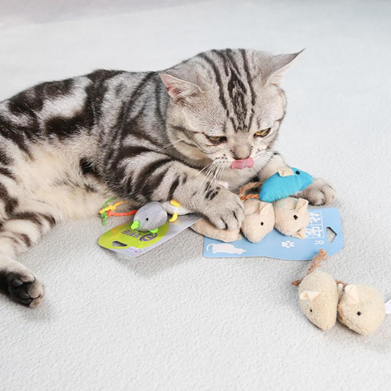 New! Colorful Plush Mouse Scratch-resistant Catnip Play Chase Exercise Toys Pet Supplies For Indoor Cat