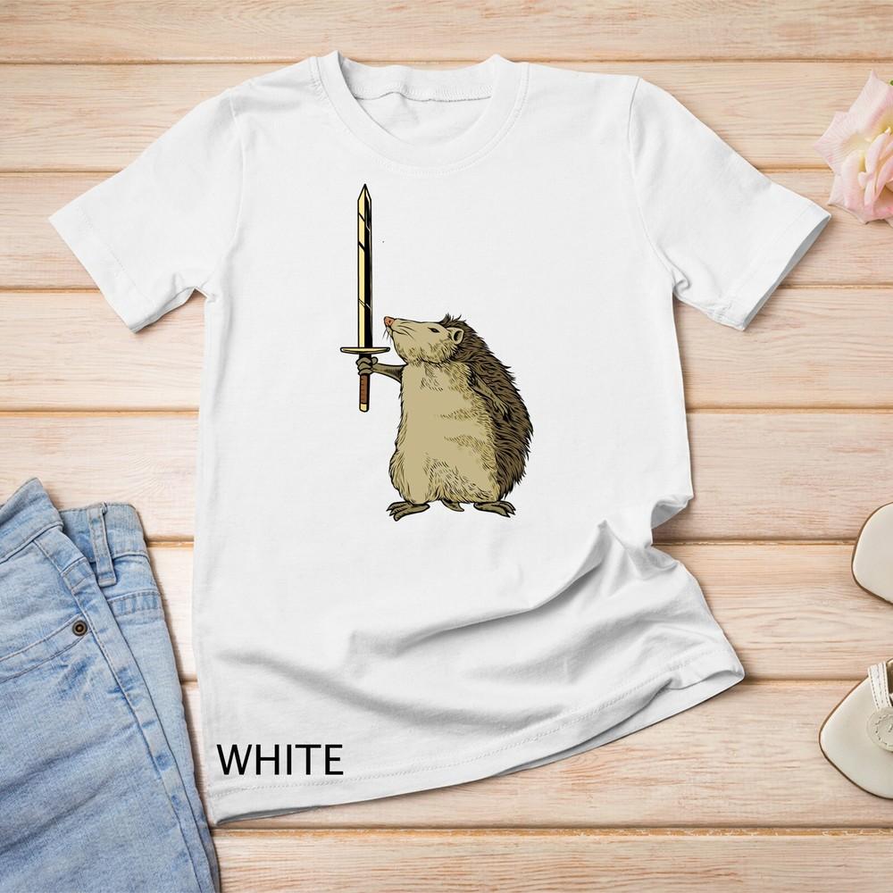 

Mighty hedgehog with long sword Unisex T-shirt 4XL