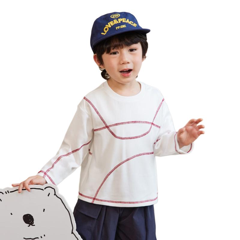 LUSON Boys  Color Block Soft-Touch T-Shirt 120 темно-серого