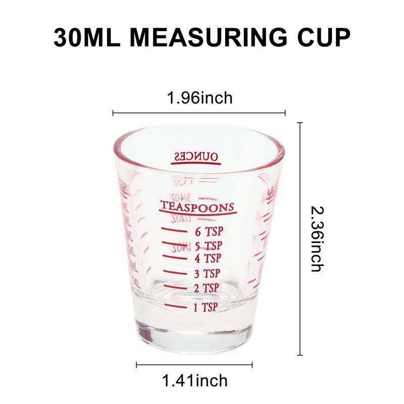 Good-6Pcs Measuring Cup Espresso Shot Glass Liquid Heavy Glass Wine Glass 26-Incremental Measurement 1Oz, 6 Tsp, 2 Tbs, 30Ml