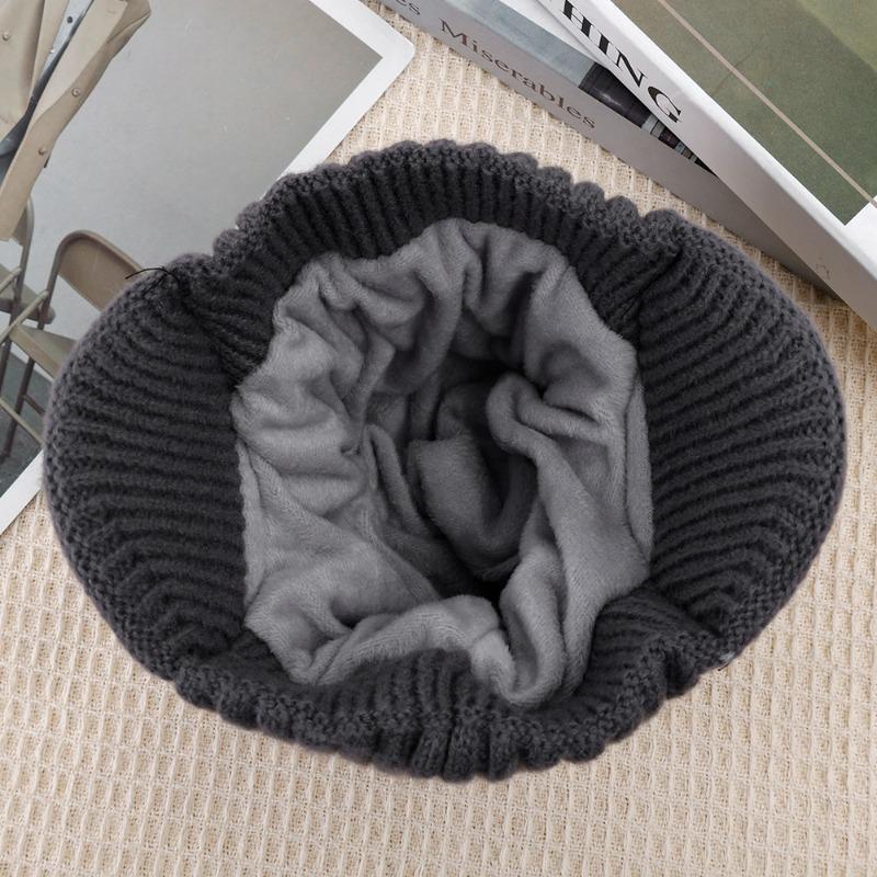 Winter Women Men Ear Protection Knitted Hat Velvet Warm Earmuffs Cap Soft Wool Ski Riding Bonnet Plush Thicken Skullies Beanies