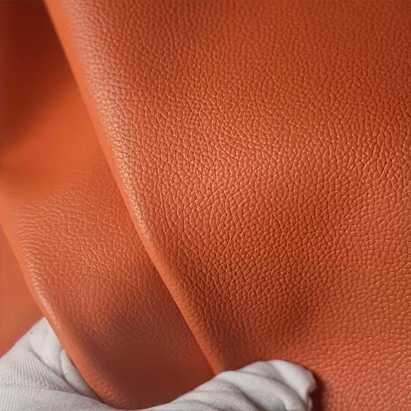 Red brown top layer cowhide, lychee patterned genuine leather, 1.3mm thick sofa headboard seat, handmade DIY soft cowhide 21x14cm