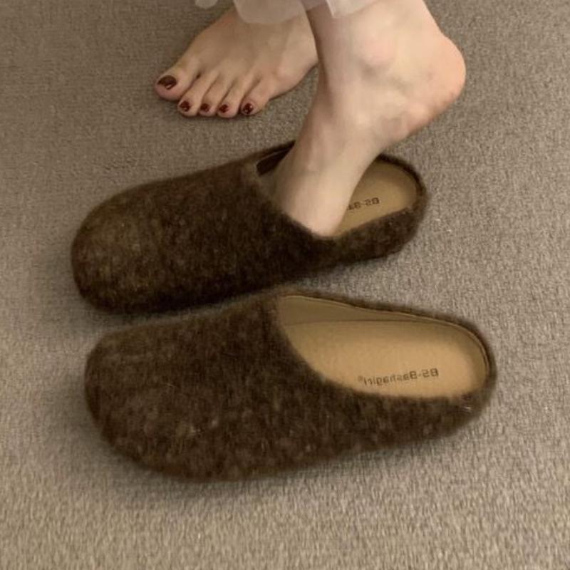 Fashion 2025 New Women Slippers Flats Mules Shoes Suede Casual Fashion Winter Woman Flip Flops Slingback Sneakers Cozy Slides Zapatillas