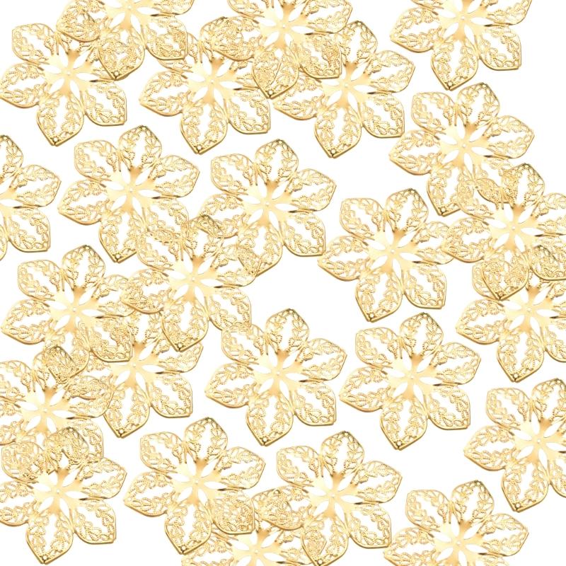 Set di 100 Fiori Decorativi in Filigrana Metallica per Scrapbooking Colori Assortiti Connettori Accessori per la Creazione di Gioielli