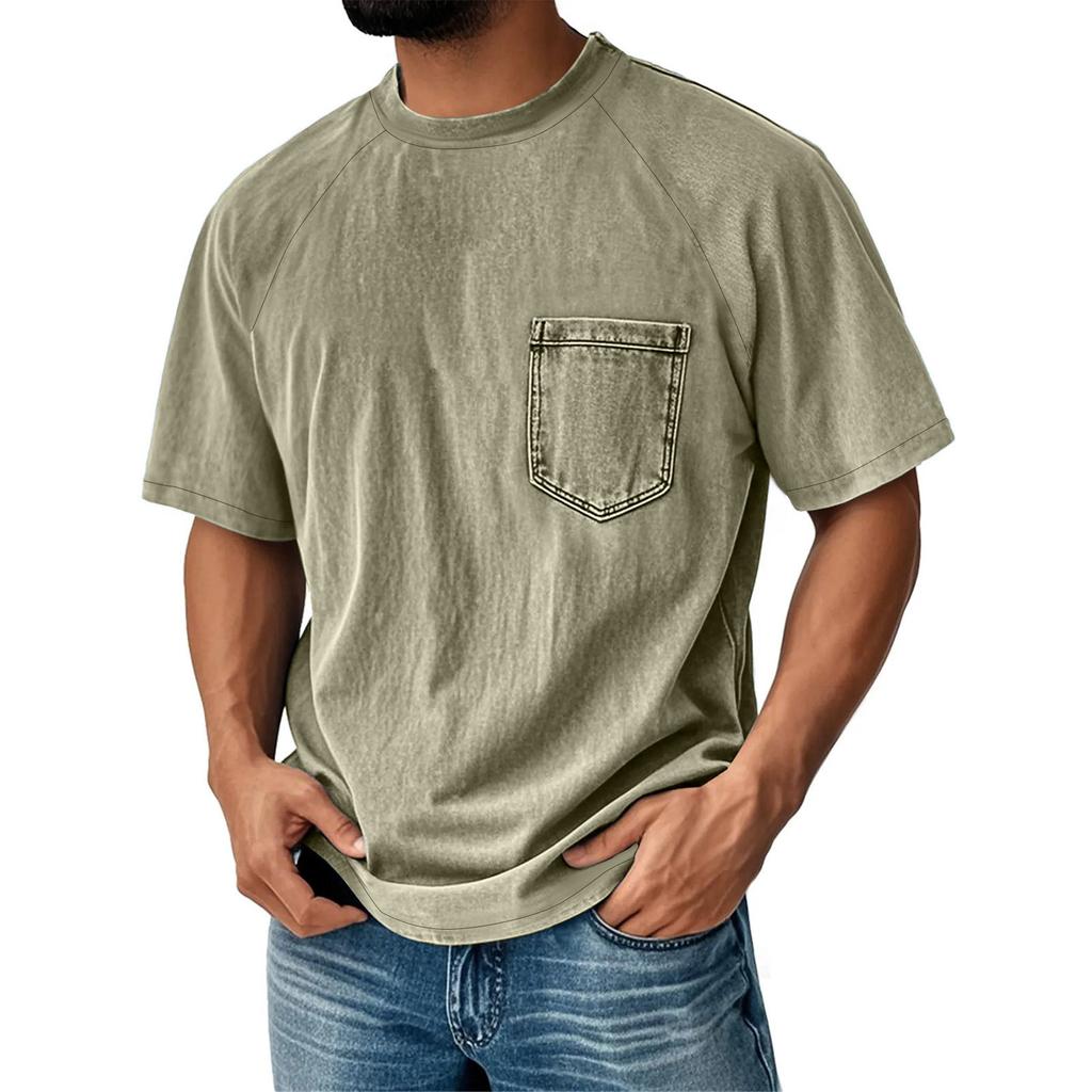 Men'S Fashionable Lapel And Shoulder Length Short Sleeved Casual Top