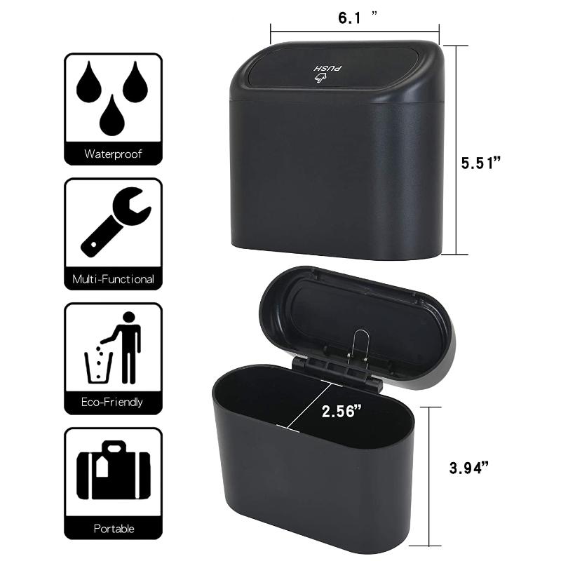 Hanging Car Trash Can Vehicle Garbage Dust Organizer Dust Case Storage Box Car Mini Pressing Trash Bin Auto Interior Accessories