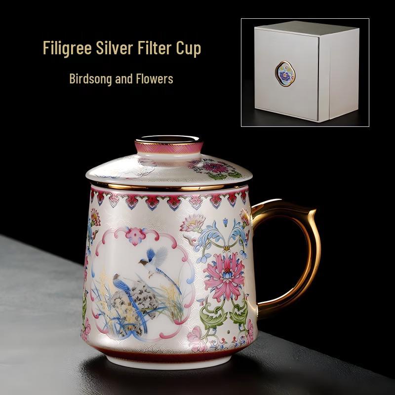 Элегантная керамическая кружка с чайным ситечком