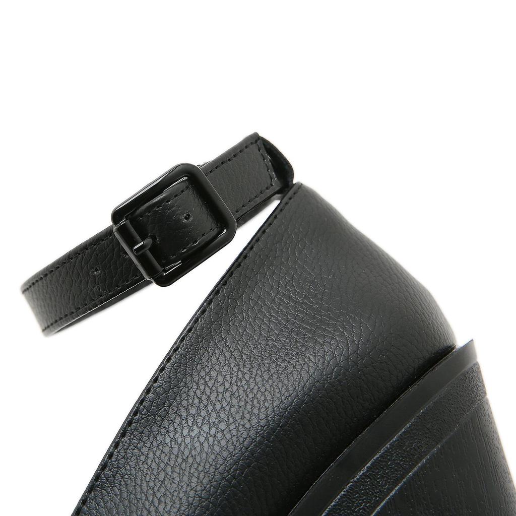 Gdgydh Black Platform Mary Jane for Women with Buckle High Heel Shoes Comfort Nightclub Shoes Block Heels Ankle Strap