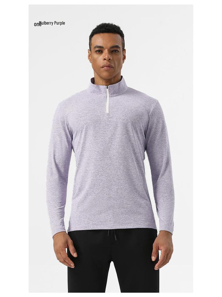 Men's Moisture-Wicking Half-Zip Long-Sleeve Henley for Hiking, Fitness, and Running