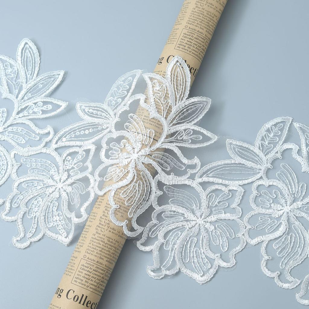 Clothing Accessories Car Bone Lace Lace Transparent Bead Lace Wedding Dress 23Cm