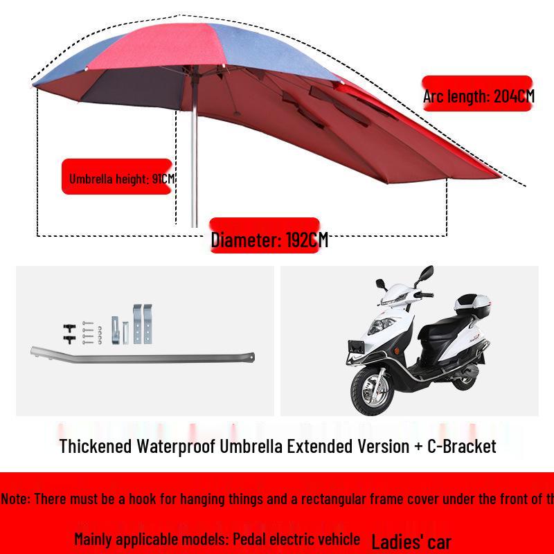 Robuster Sonnenschirm für Motorräder, Dreiräder & Tiefeinsteiger