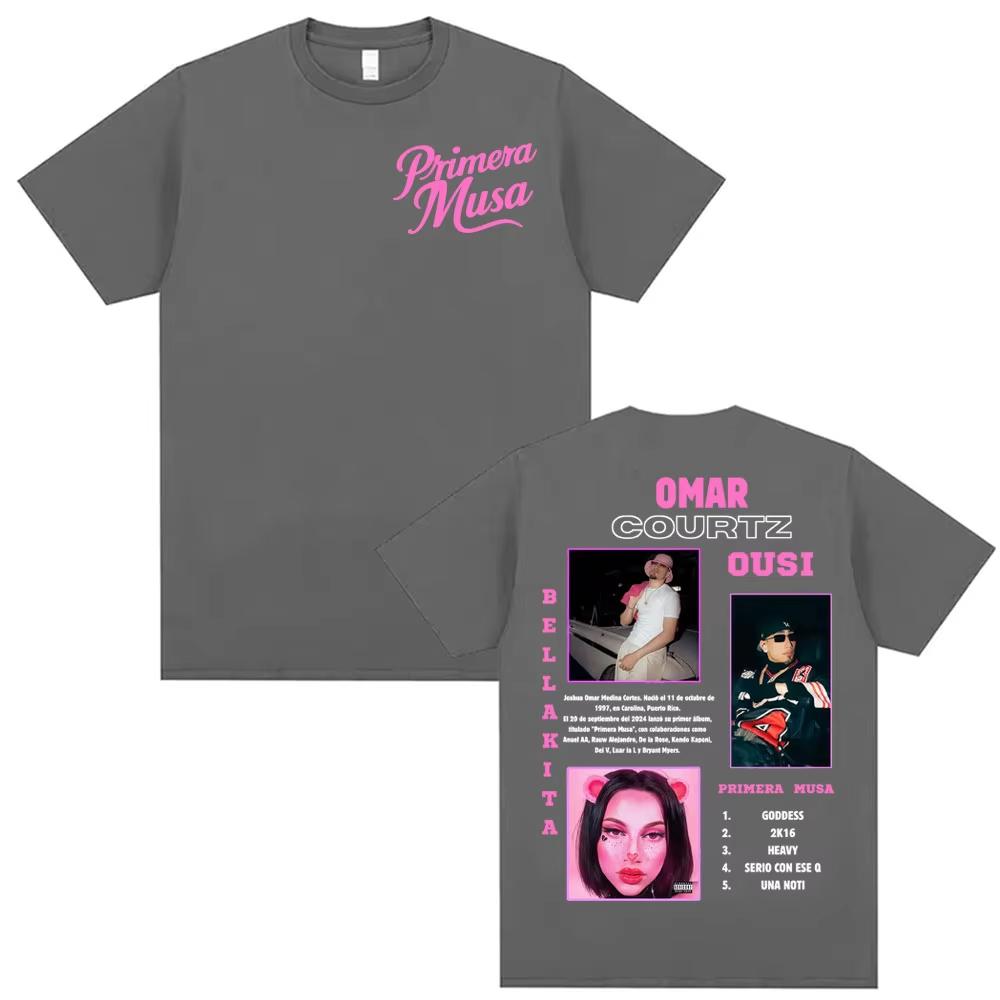 Omar Courtz Primera Musa Album Tour Printed T-shirts Men Women Harajuku Hip Hop Gothic T Shirt High Quality Male Cotton T-shirts