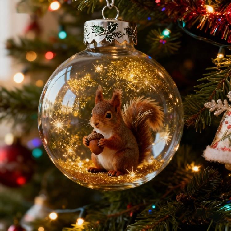 Christmas Wildlife Acrylic Ornament Set Efficient Shatterproof Decors Feature Detailed Animal Silhouettes Designs