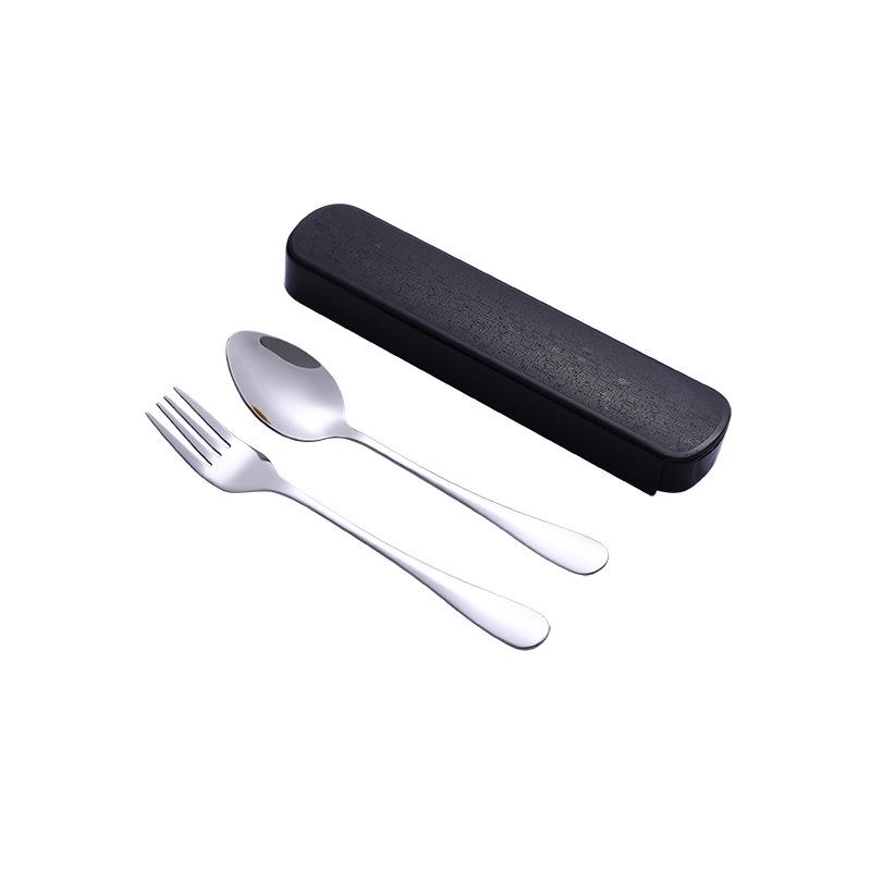 Portable Stainless Steel Cutlery Set: Spoons, Chopsticks, Knife, Fork - Three-Piece Set