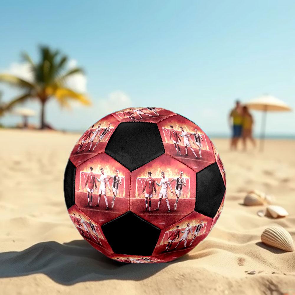 Poster Cristiano Ronaldo Taglia 5 Pallone da Calcio, Cucito a Macchina in PVC, Resistente e ad Alto Rimbalzo, Adatto a Tutte le Età, merchandising per tifosi, partite e uso all'aperto.