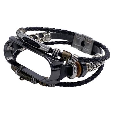 Ramidos For  Mi Band 4 Replacement Leather Beading Bracelet Strap Weave Braideds