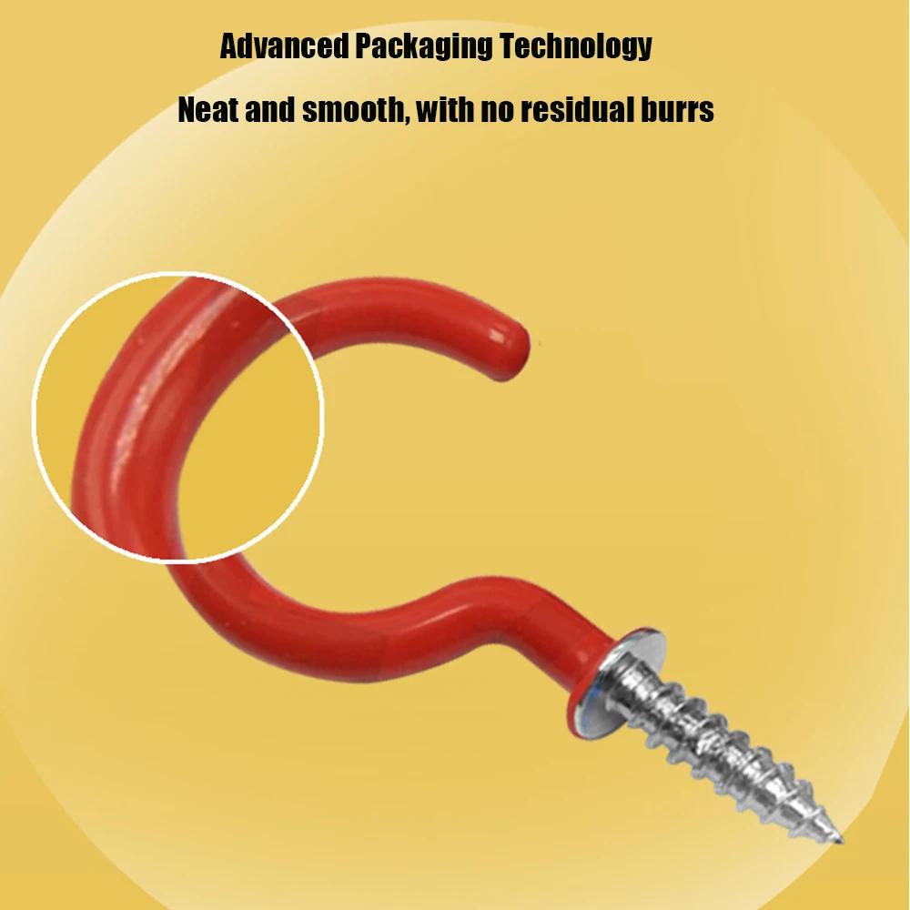 70Pcs Sheep Eye Screw Hook, Wrapped In Plastic Technology, Screw In Question Mark Hook, Cup Hook, Plant Hook