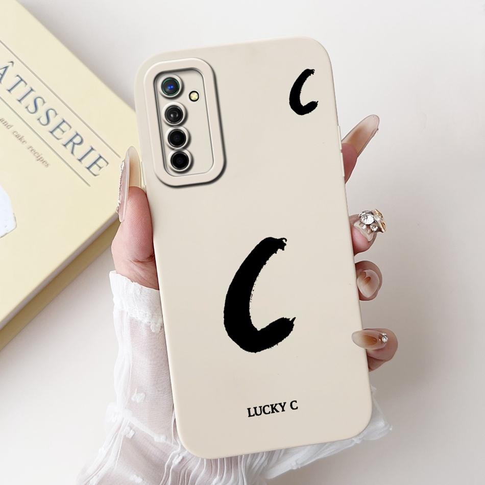 For Realme X2 XT Lucky Initial Letter Phone Case For Realme XT X2 Soft Silicone Shockproof Cases