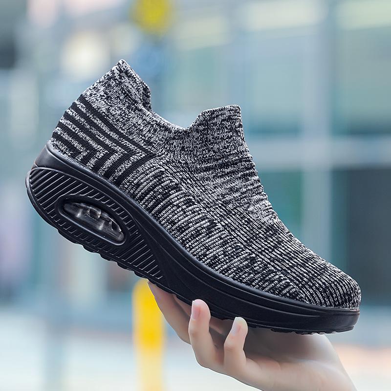 

Женские дышащие носки-туфли большого размера, амортизирующие туфли на воздушной подушке, повседневная обувь для улицы 43 серый