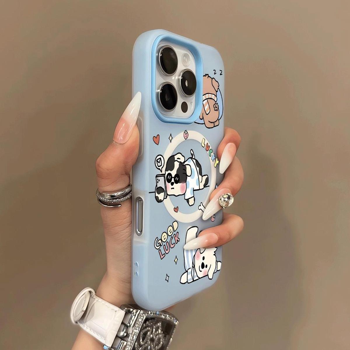 

Cartoon Magnetic Jelly Two-in-one Mobile Phone Case for Apple for Iphone17pro Cartoon Magnetic Mobile Phone Case Ins For iphone 17PROMAX