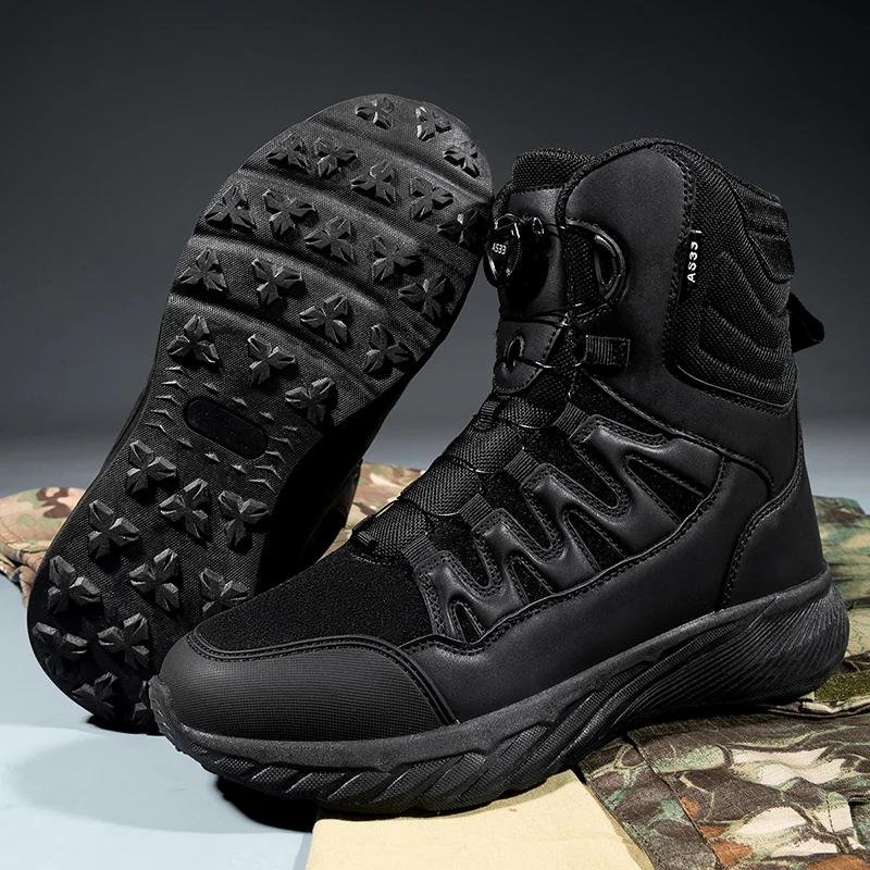 New Men Tactical Boots Brand Army Boot Military Ankle Hiking Shoes Safety Desert Work Climbing Shoes Waterproof High Quality