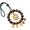 Five Gods Agarwood Car Pendant: High-End Fuso Red Soil Abacus Lock Accessory