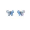 Fresh And Sweet Wind Exquisite Blue Resin Butterfly Earrings Niche Light Luxury Temperament High-End Earrings Accessories