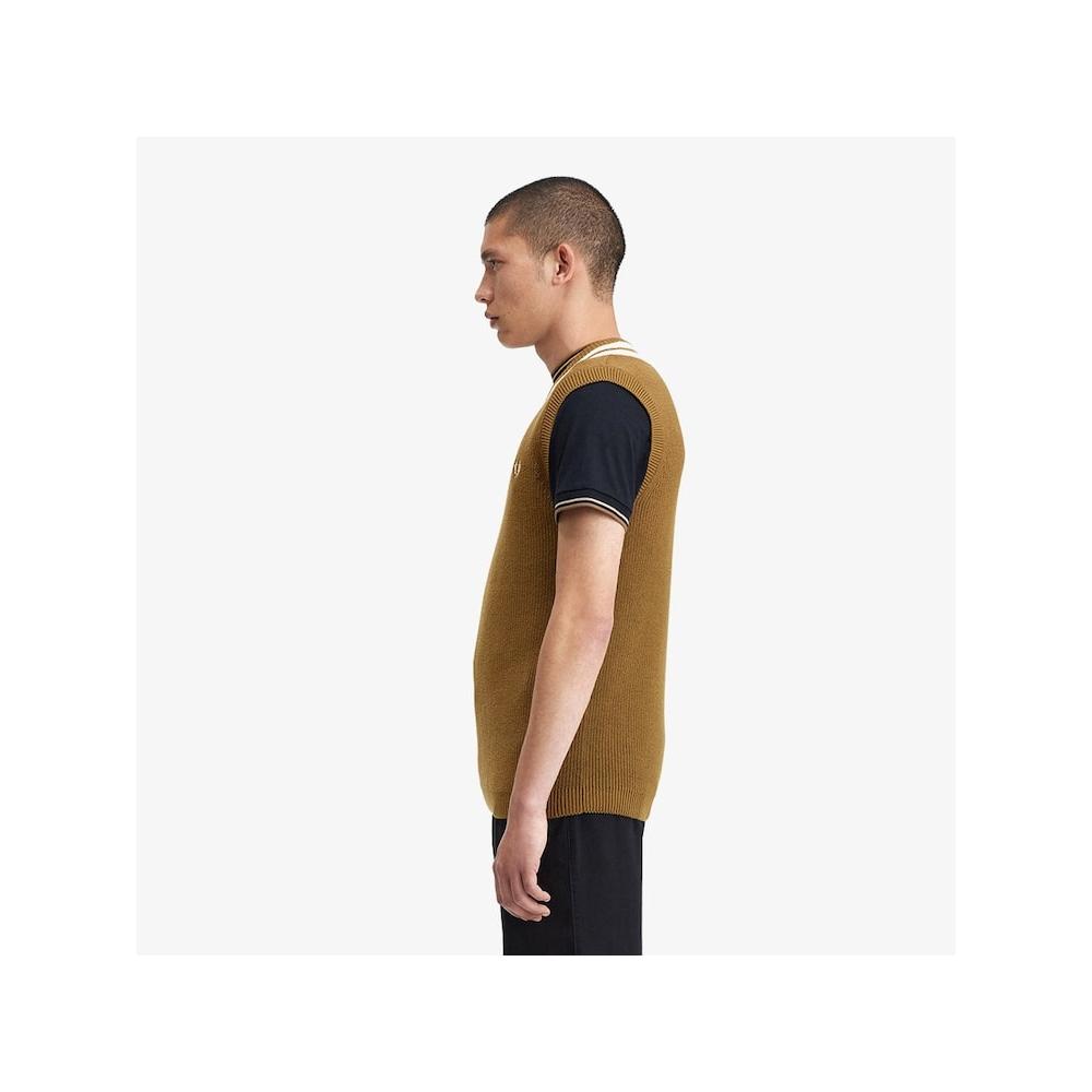 Fred Perry [hq Genuine] Fred Perry [sharp] Stripe Trim V Neck Vest  P96  Afpm2416524 P96 qzgAfpm2416524 P96