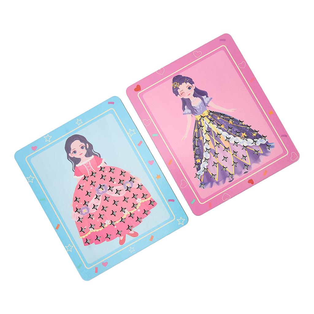 Poking Princess Dress Craft Kit Fine Motor Skill 3D Painting Fine Motor Skill Princess Dress Up Toys