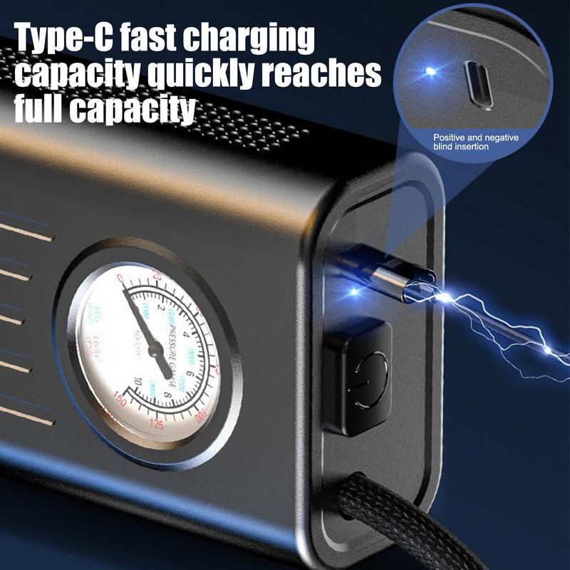 Car Tire Pump Cordless Tire Inflator With Pointer Pressure Gauge Portable Tire Pump Air Pump For Car Motorcycle Ball