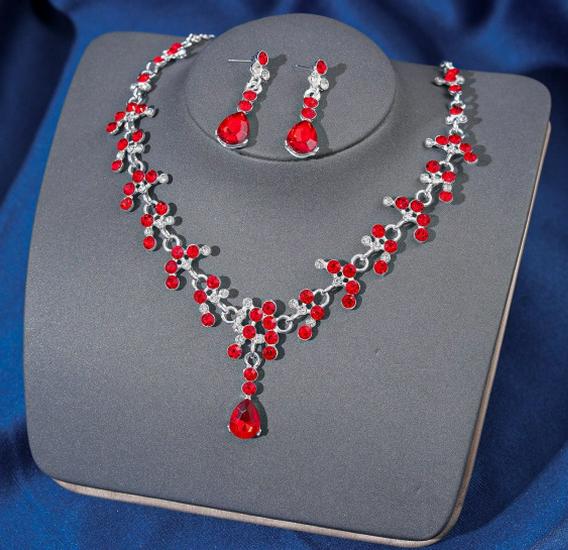 Set de colier de mireasă cu strasuri de lux - Accesorii de nuntă de înaltă calitate