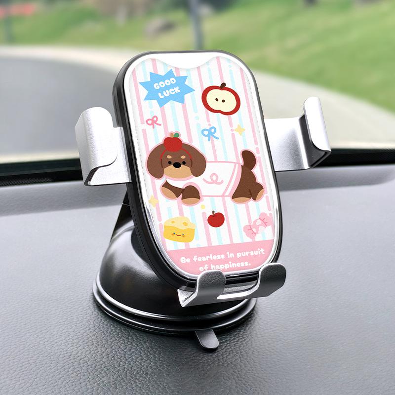 Jigglypuff Style Large Mirror Surface Dashboard Phone Holder 2026 - Suction Cup, Cute Cartoon Design