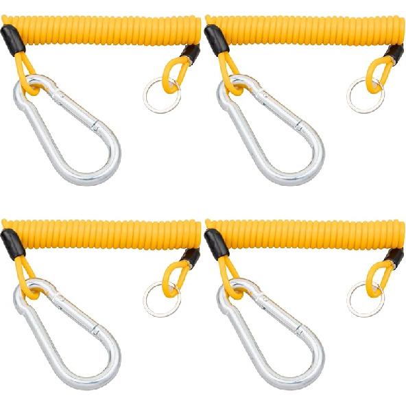 MECMO 4ft Breakaway Trailer Cable Trailer Brake Safety Cable Heavy Duty Stainless Steel Spring Towing Coiled Wire, Replacement Trailer Break Away